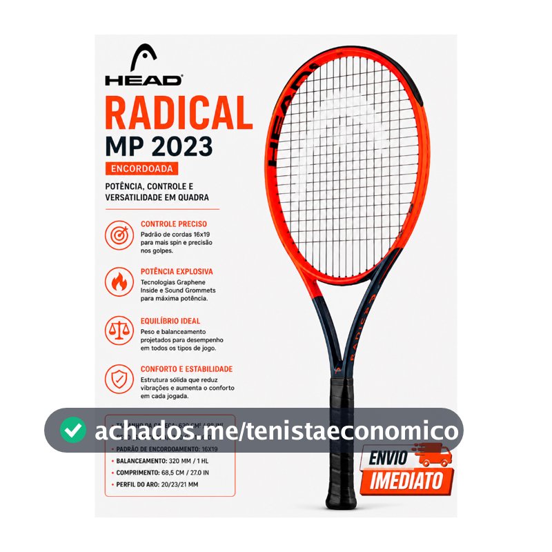 Raquete de Tênis Head Radical MP 2023 - L3 - Encordoada ORIGINAL Cabeça: 630 cm² | 98 in²