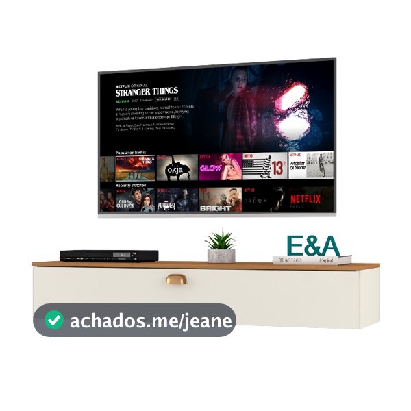 Rack Suspenso Sala Tv 100cm Home Decoração Sala Quarto nicho 1 Porta E&A -Cores