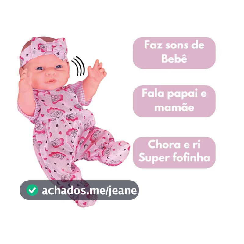 Boneca Pepita Com Sons De Bebê Milk Fofa Que Fala