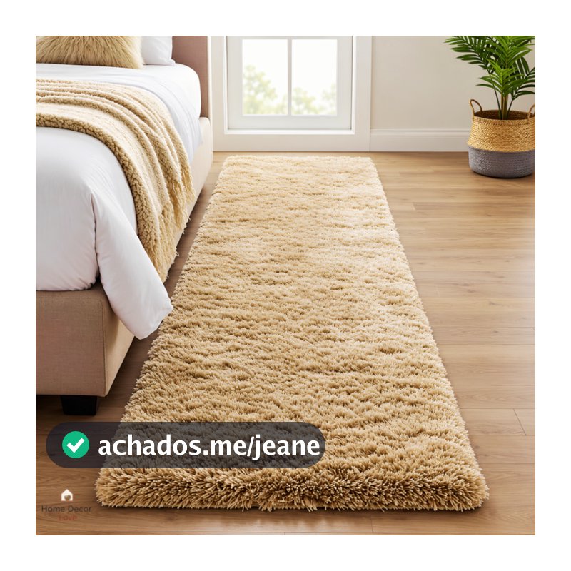 Tapete Passadeira 2,00 x 0,60 Quarto Sala Beira de Cama Felpudo Peludo