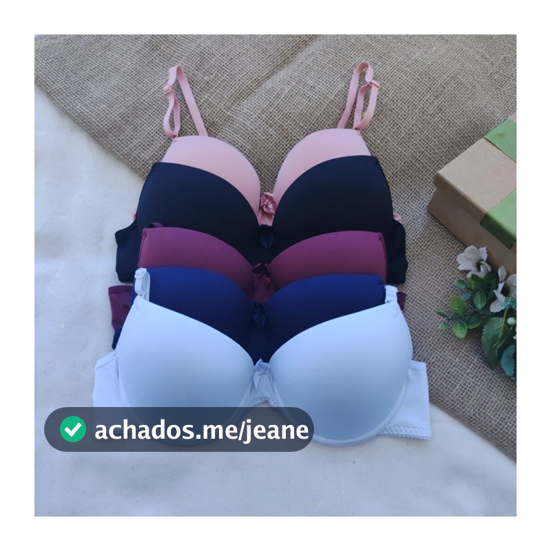 Kit 3 Sutiã Básico Com Bojo Escolha Cor Do P Ao Gg Direto da Fábrica