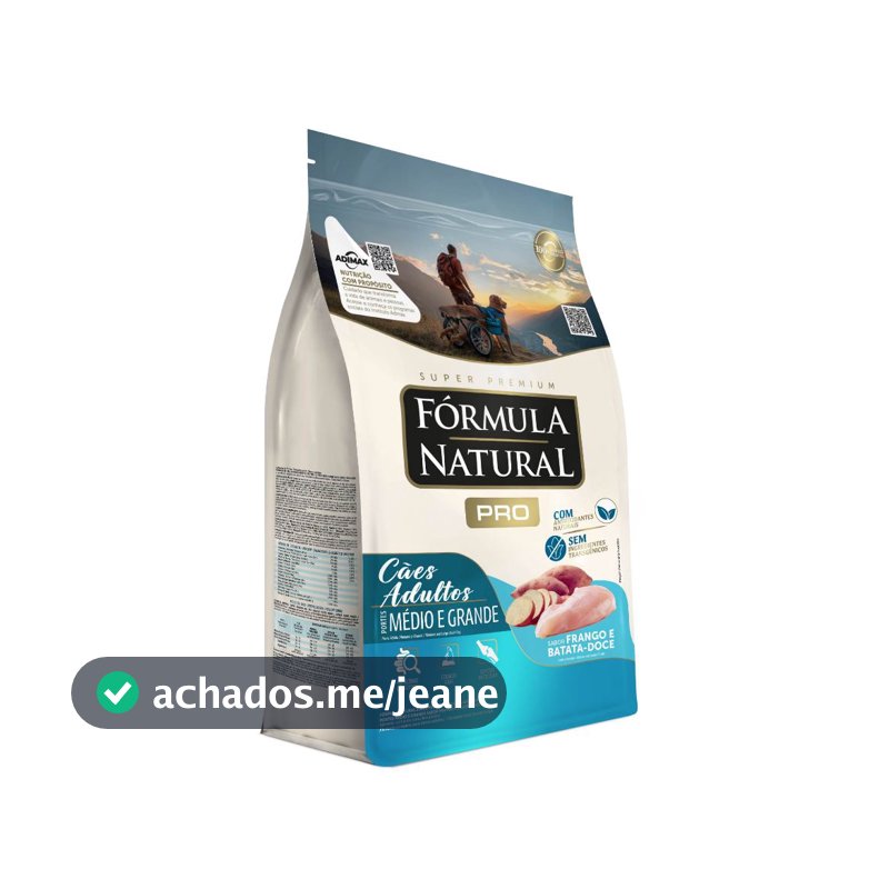 Ração Fórmula Natural Pro Cães Adultos Porte Médio e Grande 15kg Adimax