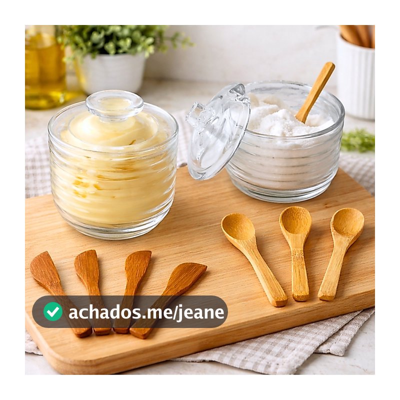 Kit Açucareiro e Mantegueira Francesa de Vidro Cristal Lyor Cantinho do Café Mesa Posta