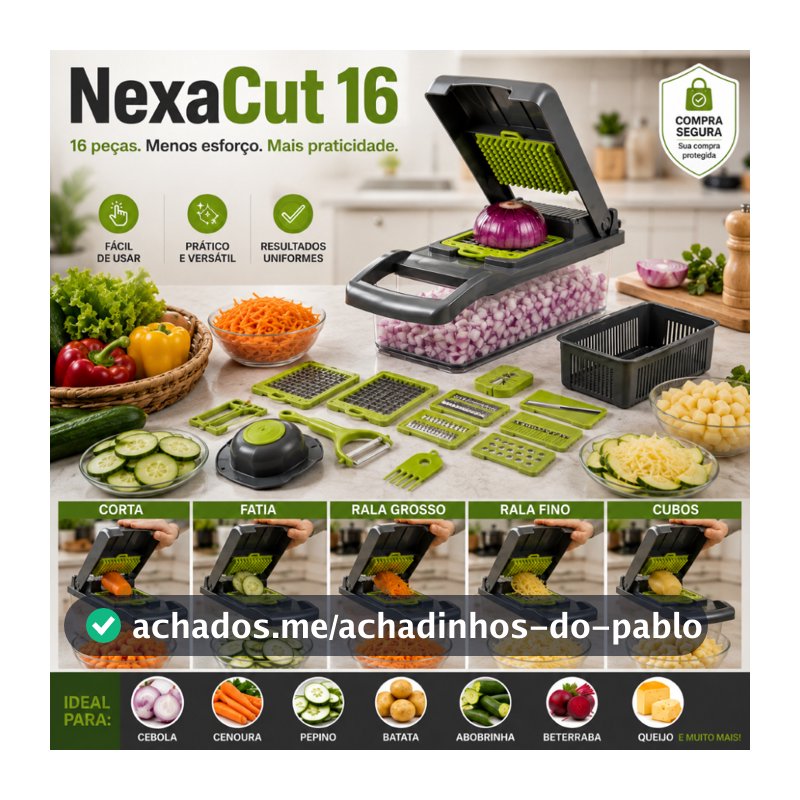 Conjunto Multifuncional Cortador Ralador Manual Cozinha 16 Pecas Cinza Verde