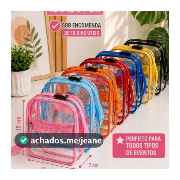 kit Bolsa Transparente PVC 18x15 Ideal para Lembrancinhas e Kits de Eventos