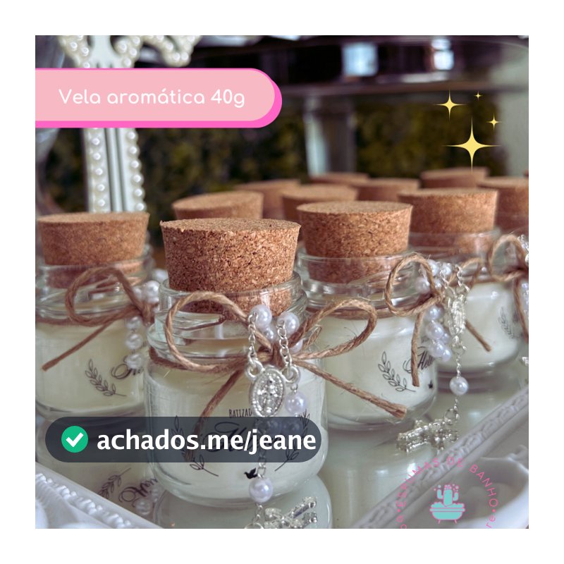kit 10 lembrancinhas velas perfumadas - tampa de rolha + mini terço