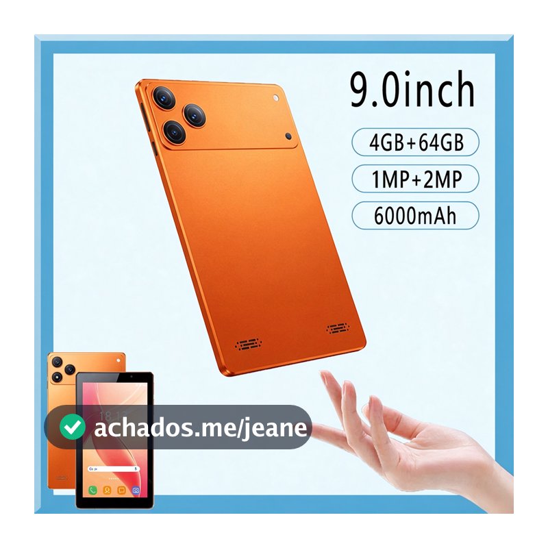 Tablet Android 13 com suporte a Wi-Fi e Bluetooth, câmeras duplas, 4 GB de RAM, 64 GB de ROM, grande capacidade de