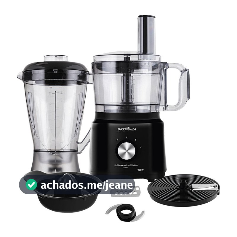 Multiprocessador com Liquidificador Britânia All in One BMP900P Preto 127V