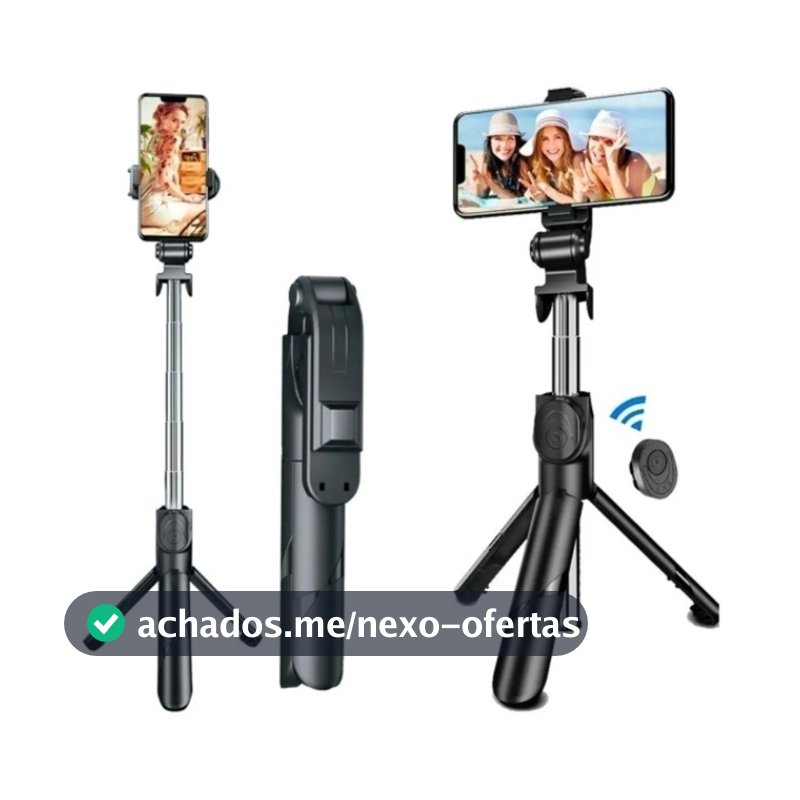 Bastão de selfie telescópico Bluetooth com controle remoto para celular com suporte de tripé com luz para selfie