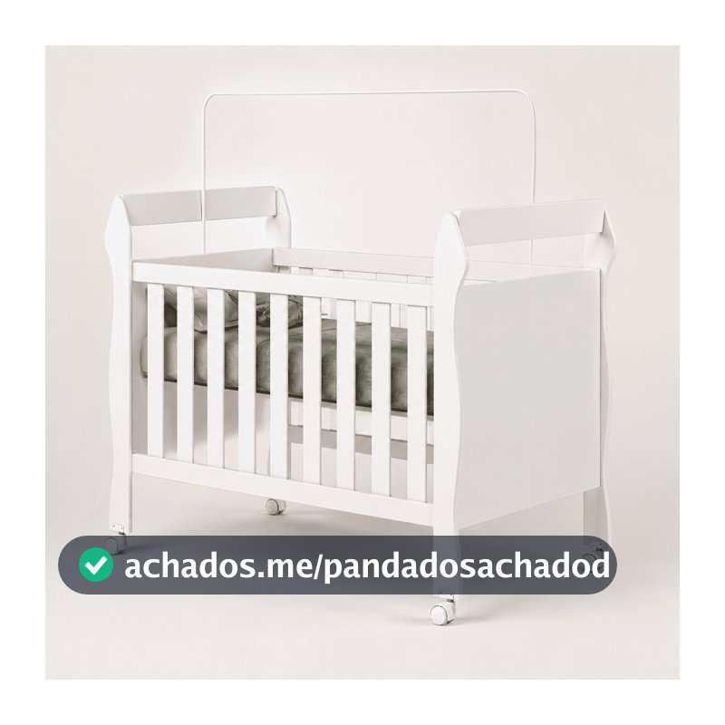 Berço Americano Soninho Vira Mini Cama Branco Rodízios Design Moderno Compacto Quartos Infantil Colchão Incluso - AV