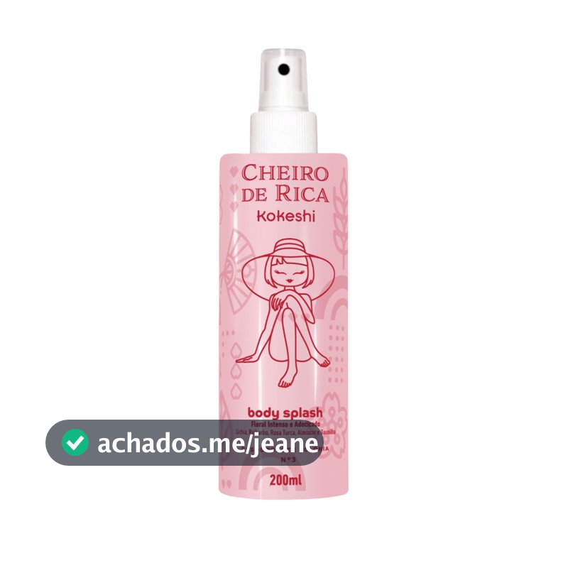 Body Splash Corporal Cheiro de Rica N3 Kokeshi 200ml Floral Intenso Adocicado