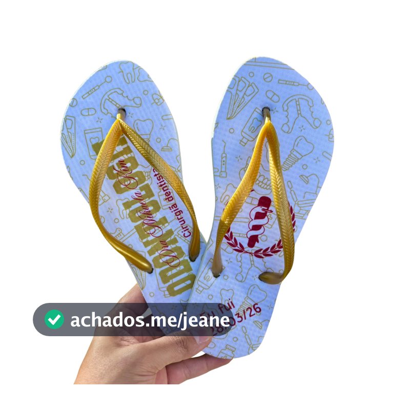 10/20/40 Chinelos personalizados (par) Tira tradicional ou Slim - Sublimação