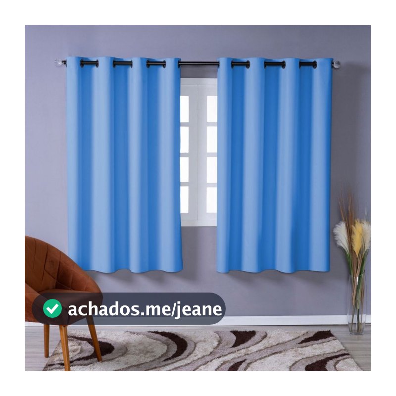 Kit 02 Cortinas 100% Blackout 1,10m x 1,30m PVC