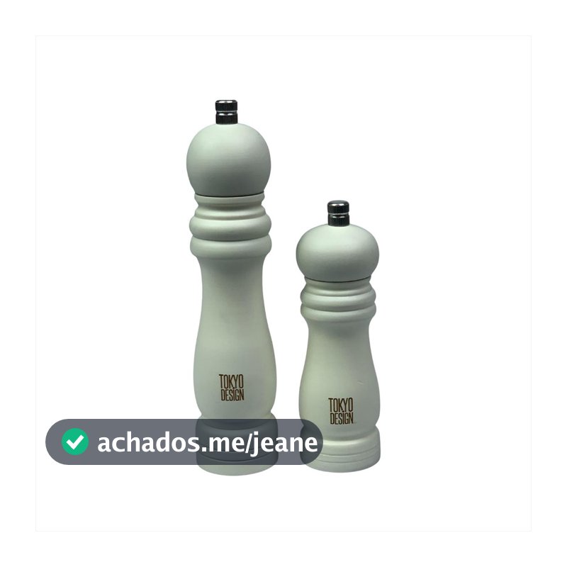 Kit 2 Moedores Temperos Condimentos Triturador Madeira Ajustável Sal Grosso Pimenta Cozinha