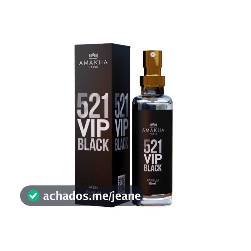 Perfume Masculino 521 Vip Black Deo Colônia 15ml - Alta Fixação Perfume de bolsa