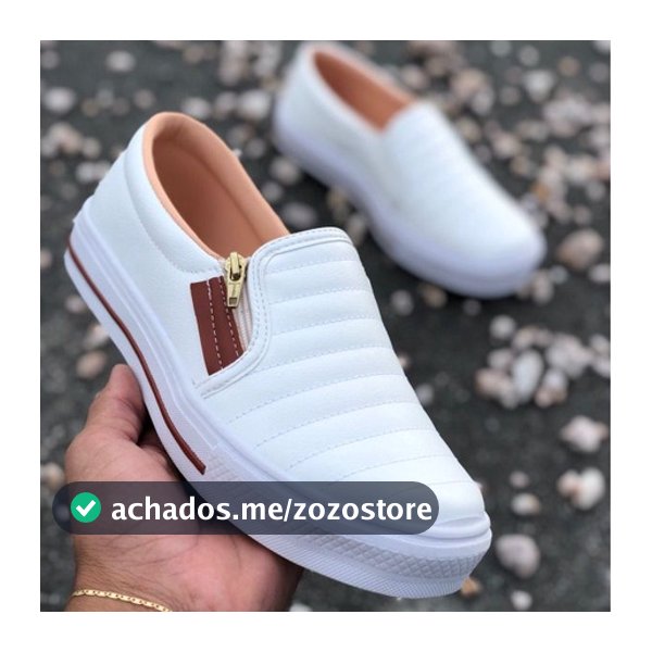 Tênis Sapatênis Sapatilha feminino Slip On Zíp casual Leve e confortável envio imediato