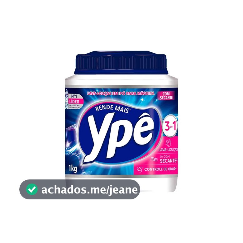 Lava Louças Ypê em pó 1kg ou 450g para Máquina Detergente. Escolha o tamanho do seu pote!