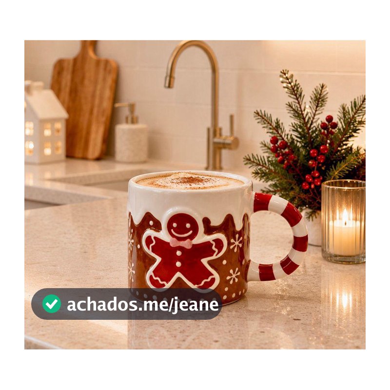 Xicara gingerbread porcelana 430ml