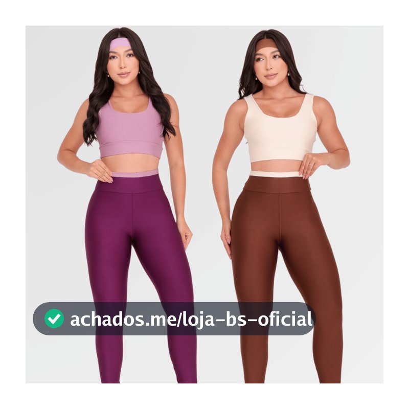 Conjunto Fitness Bicolor Calça Legging Top Alça Tecido Tubular Reforçada Não Desbota Premium