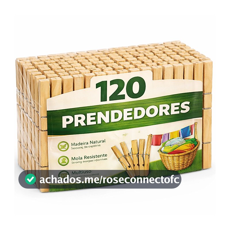 Kit de 120 Prendedores De Roupa Em Madeira Resistente | Utilidades em Artesanato e Decoração