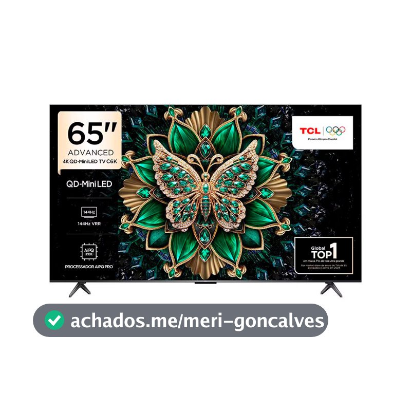 Smart TV 65 65C6K 4K QD-Mini Led 144Hz com Sistema Operacional Google TV TCL