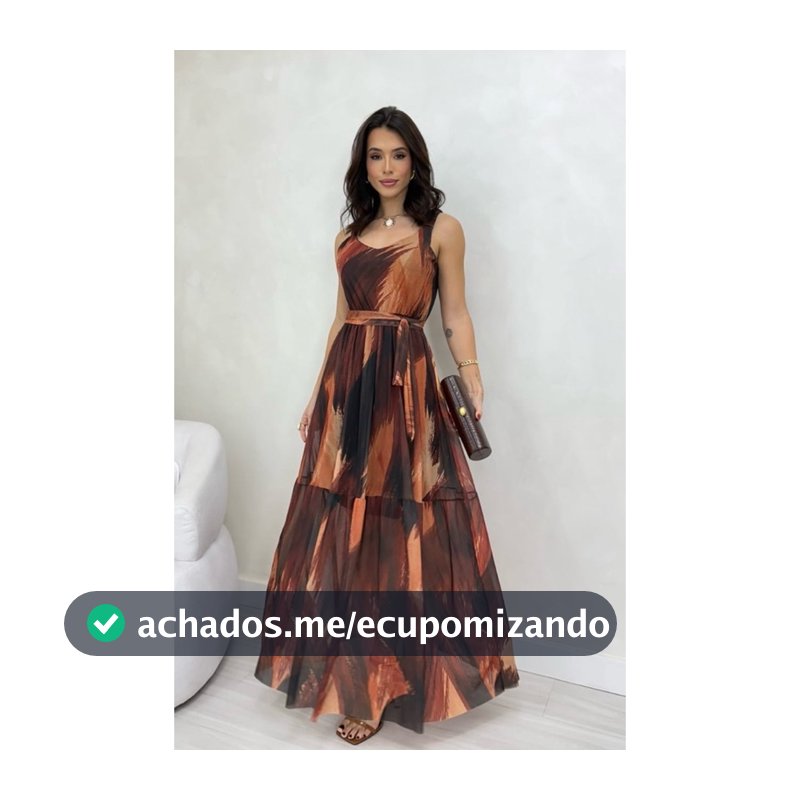 VESTIDO DE TULE LONGO SEM MANGA CASUAL
