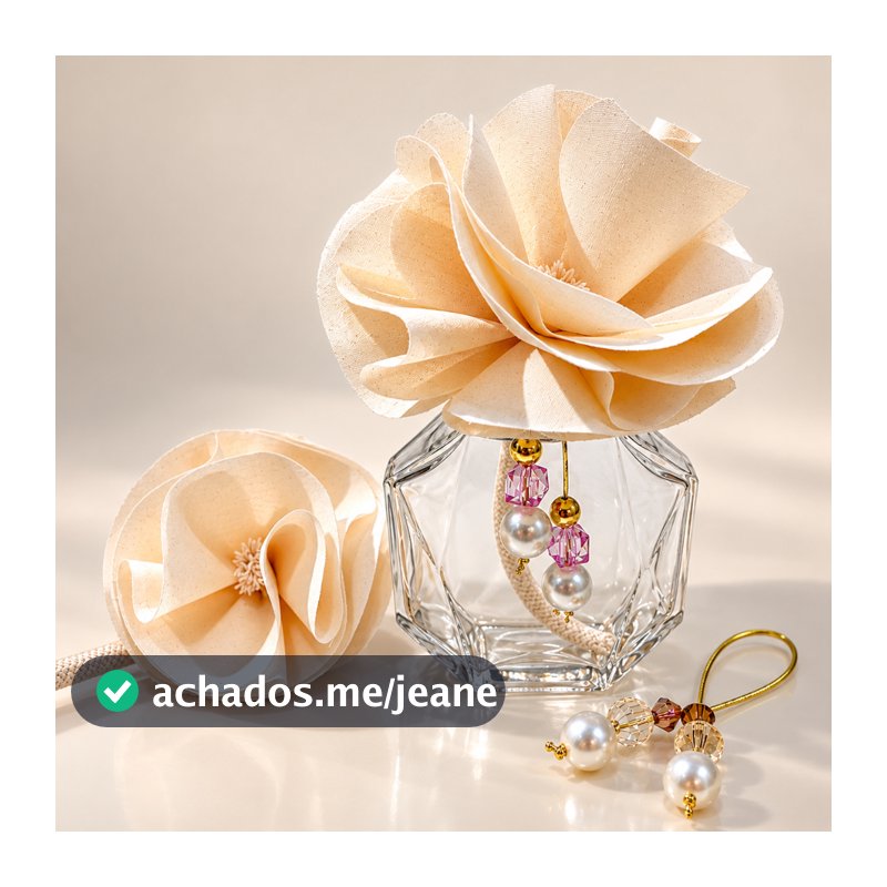 Flor Difusora Aromatizante para Aromatizador de Ambiente Algodão Cru 20cm Decoração Sala Quarto Banheiro