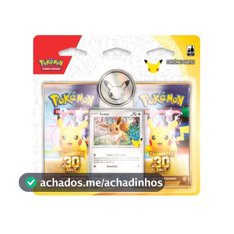 Jogo de Cartas Pokémon - Blister Duplo - Celebração de 30 Anos - Copag