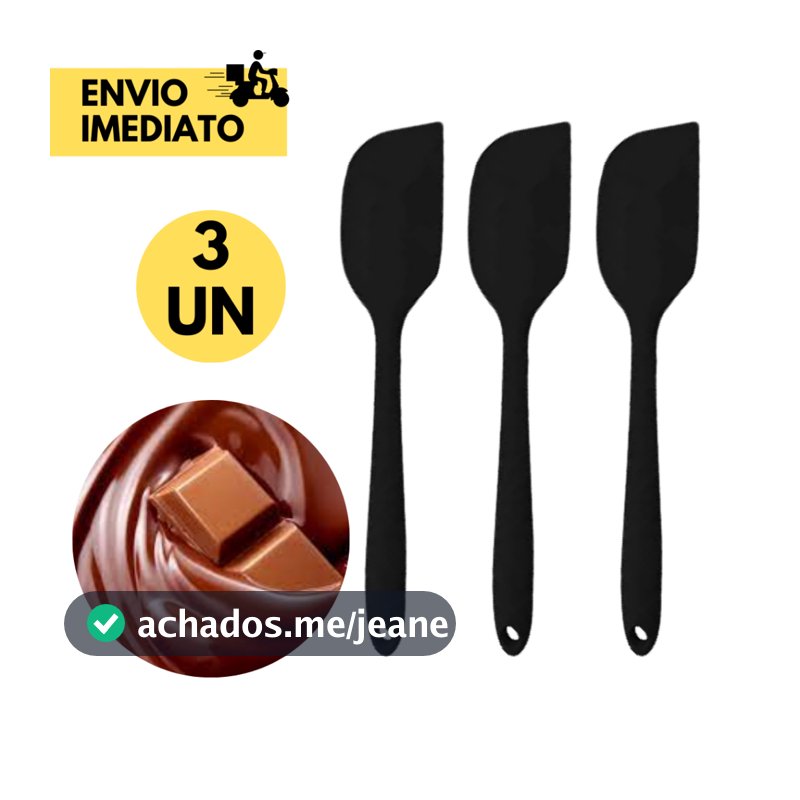 Kit 3 Espátula Pão Duro de Silicone p/ Casa Cozinha Buffet Restaurante Sobremesas Bolos e Chocolate.