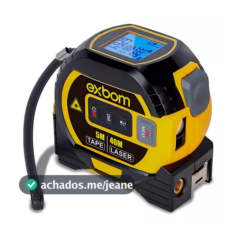 Trena Digital Com Nível Laser e Fita Métrica 4D Multi em 1 Com Visor TEM-Q65 EXBOM