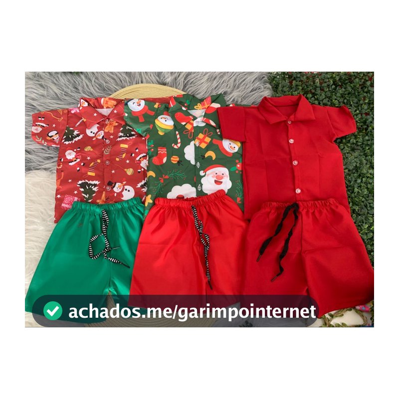 Conjunto Mauricinho de Natal, Roupa Infantil e de Bebê Natal para Menino - Camiseta, Suspensório, Conjuntos Natalino