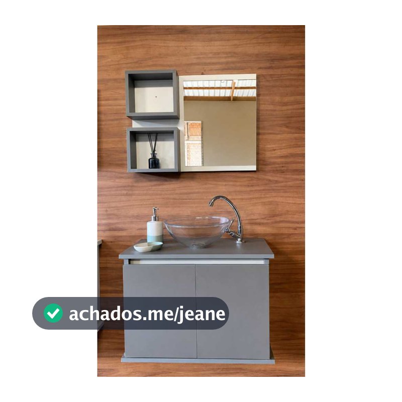 Kit COMPLETO Gabinete de Banheiro com Cuba de Acrílico Espelhe-ira Banheiro Armário modelo Primavera