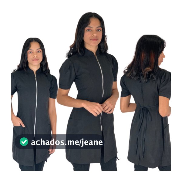 Jaleco Feminino Manga Curta Bufante Princesa Acinturado Com Zíper Várias Cores
