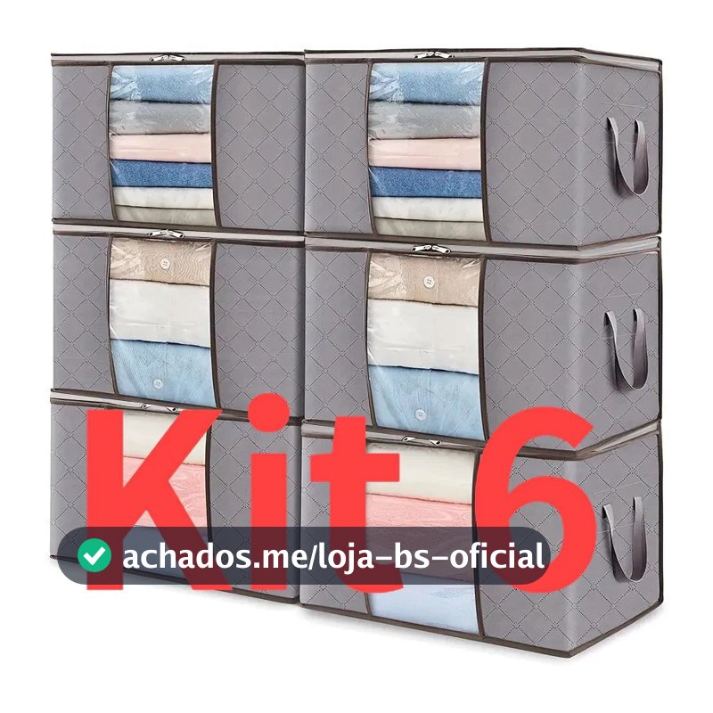 KIT 3/6 Sacos de Armazenamento | Organizador de Guarda-Roupa Roupas Viagem Anti Poeira Umidade Dobrável Multiuso