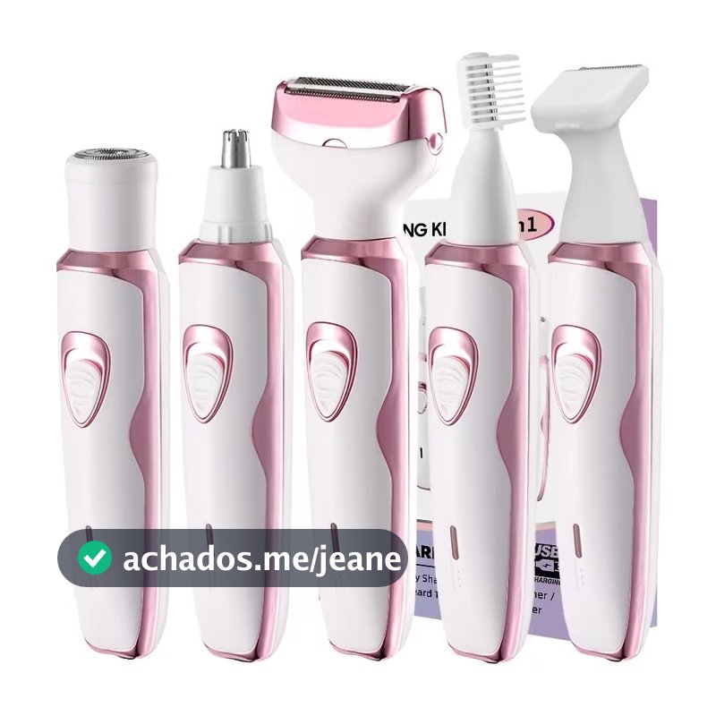 Barbeador Elétrico para Mulheres, Kit de Depilação Recarregável, Barbeador Elétrico Feminino para Rosto, Nariz, Pernas e