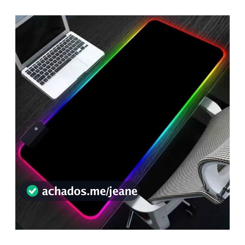 Mouse Pad Gamer Grande Mousepad Speed Borda Led 7 Cores Rgb Impermeável 300mm X 800mm