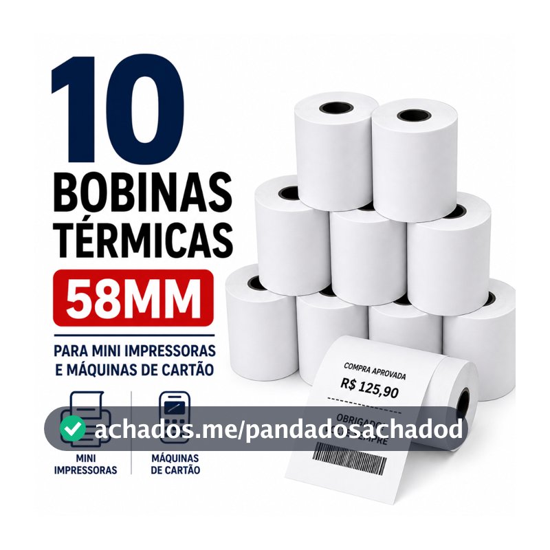 10 Bobina Térmica 58mm mini impressora