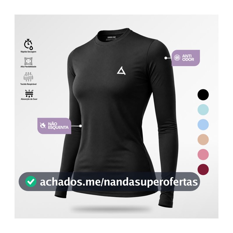 Camiseta Térmica Dry Fit Proteção UV 50+ Feminina Segunda Pele Camisa Manga Longa Unissex Frio Calor