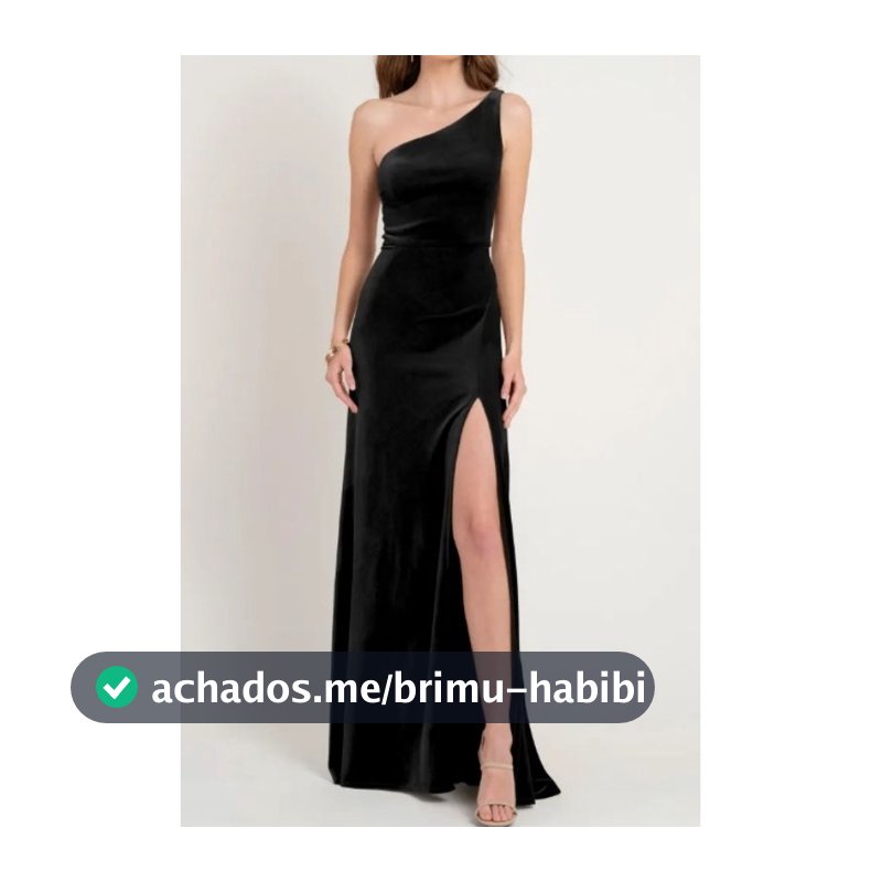 Elegante Vestido de um ombro de Veludo