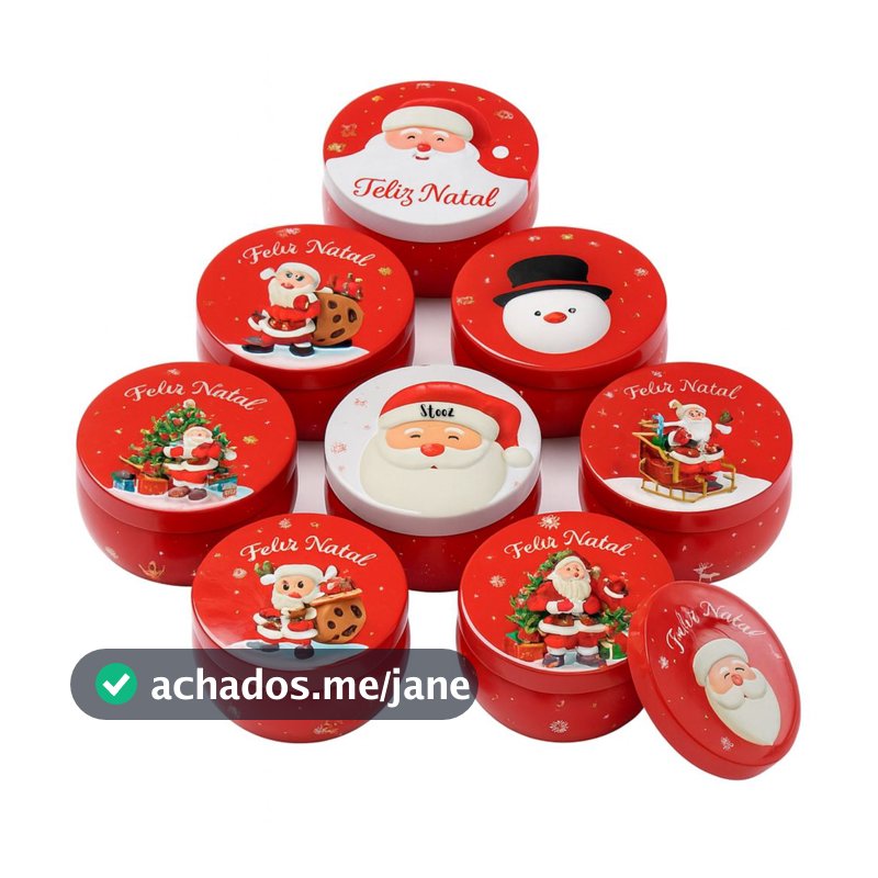 12 LATA DE NATAL METAL DECORADA PARA COLOCAR  VELAS 70ML