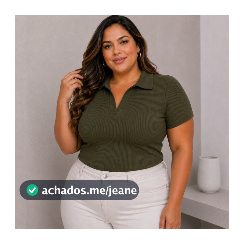 Blusa Polo Feminina G1 G2 Plus Size Canelada Premium Moda Casual Elegante