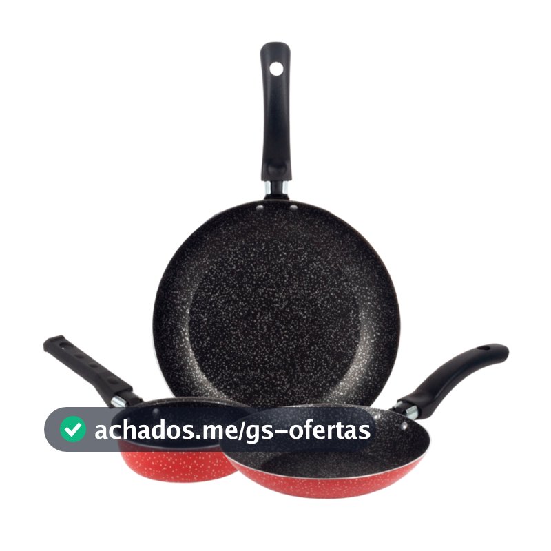Jogo De Frigideiras Francesas 3 Peças 14 18 24Cm Nacional