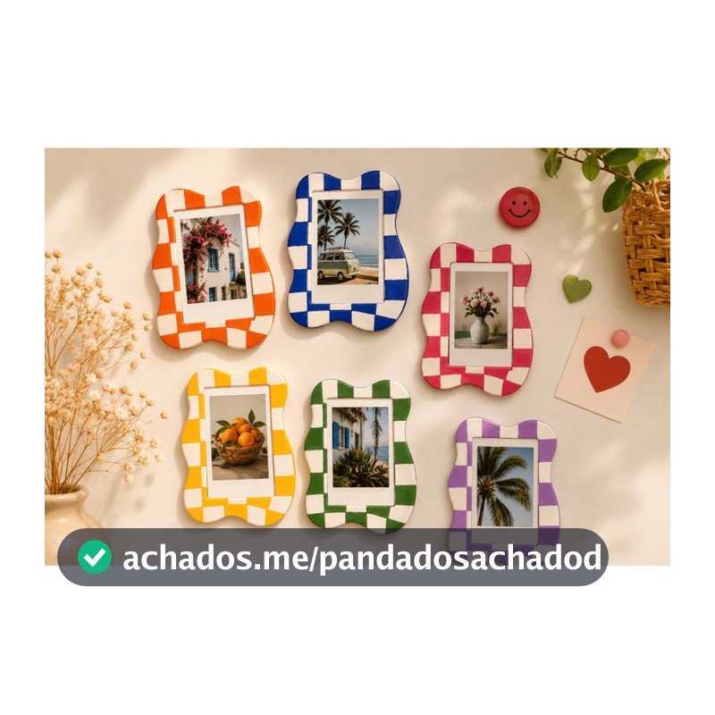 Porta-Retrato Magnético Orgânico para Polaroid em Cerâmica | Feito à Mão | Coleção Alegria
