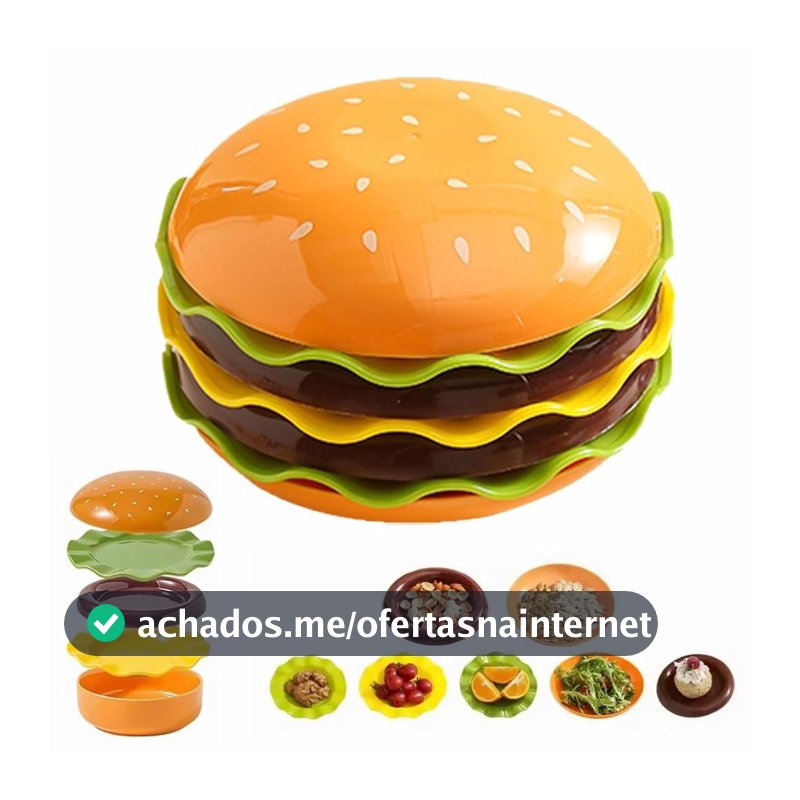 Conjunto De Placa De Hambúrguer Empilhável 7 Camadas Mini Decoração Jantar Valor Osso Molho Engraçado H1p0
