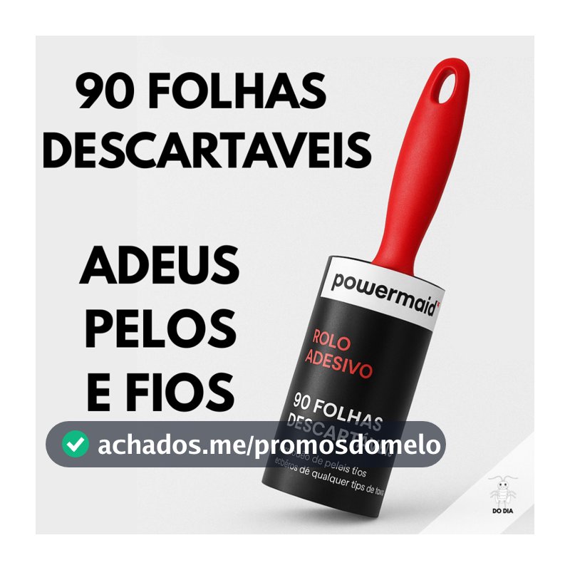Rolo Adesivo Tira Pluma Pelo Cabelo da Roupa, 90 Folhas Descartaveis - Baratão