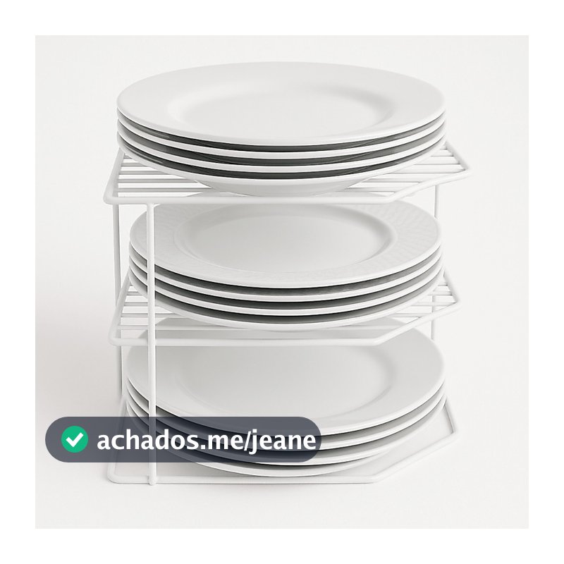 Rack Suporte Organizador Objeto Porta Pratos Armário 3 Andares Aramado Cozinha