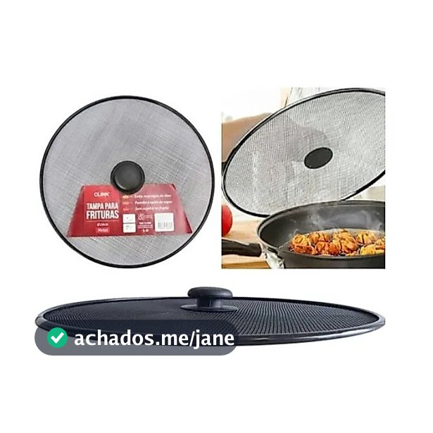 Tampa Tela Protetora para Fritura 29cm Aço Inox