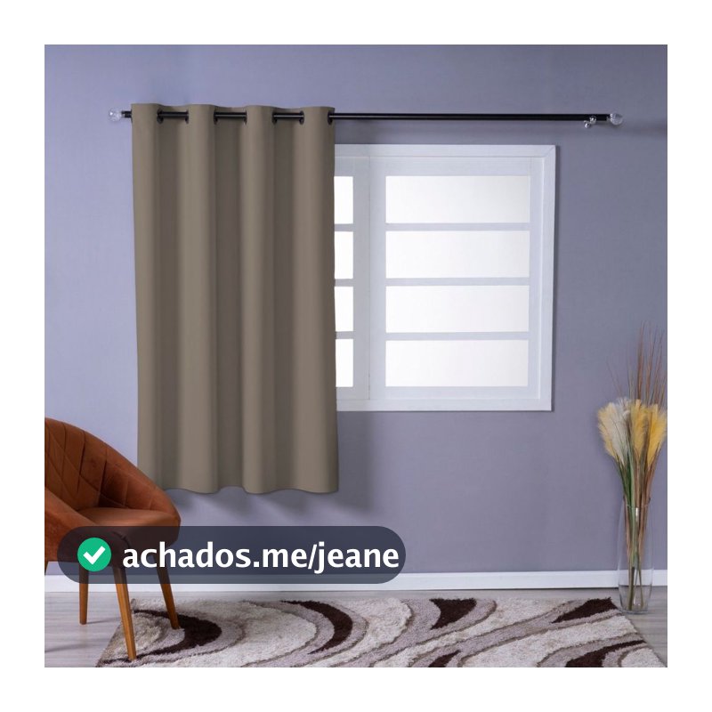 Cortina 100% Blackout 1,10m x 1,30m Para Sala e Quarto Folha Única