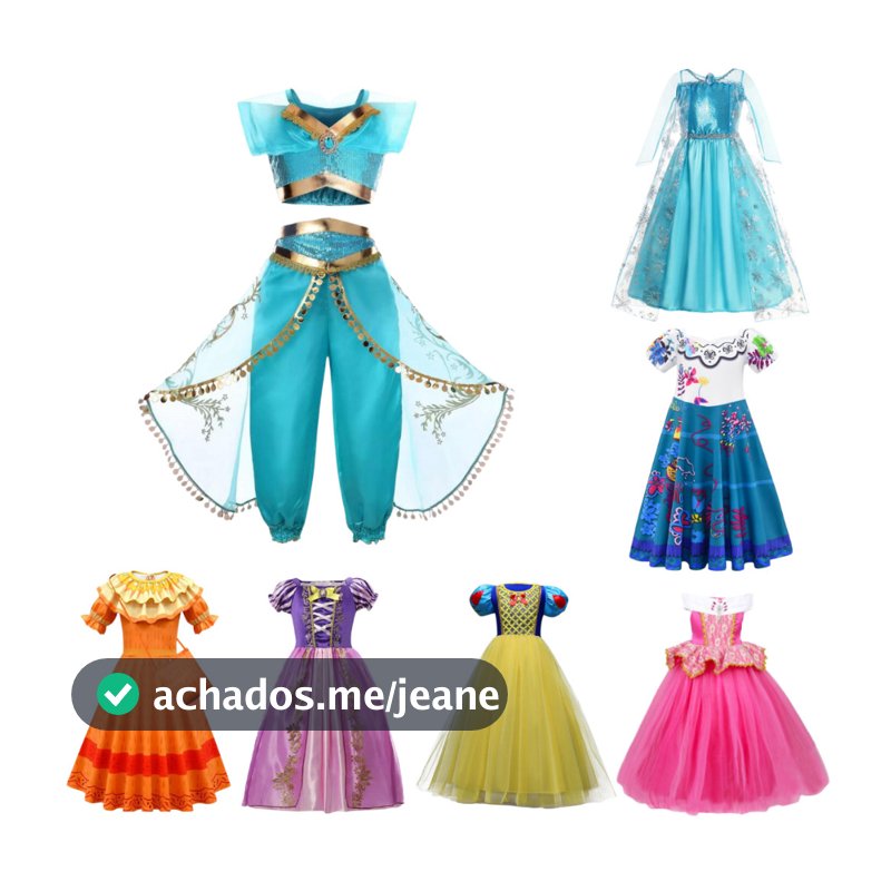 Fantasia Princesas Infantil Disney Vários Modelos  Aurora Rapunzel Unicórnio Festa Carnaval Hallowwen Cosplay