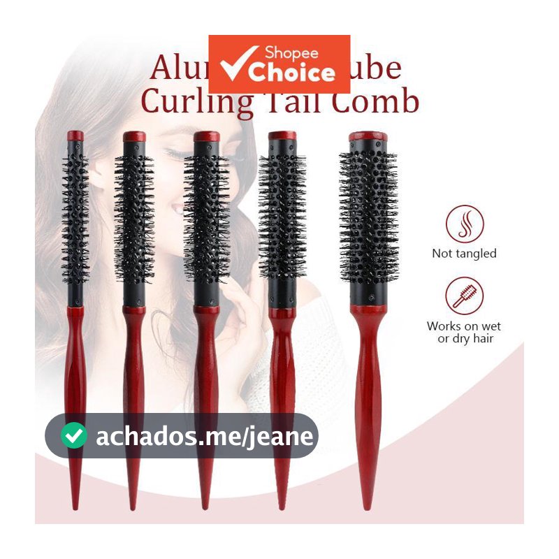Conjunto De Escova De Cabelo De Barril De Alumínio 5 Peças Pente De Ondulação De Raiz Fofa Para Franja De Estilo Seco E